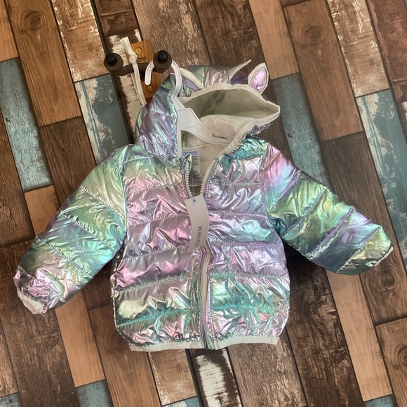 Puffy unicorn 🦄 hooded jacket with matching bag - Picture 4 of 16